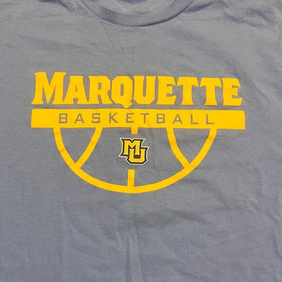 Marquette University Basketball Men Large Blue Promo Shirt Collage Basketball - Picture 1 of 7